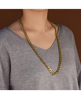 Bling Jewelry Heavy Duty Biker Jewelry Solid Curb Link Chain Necklace Gold Tone Stainless Steel 30 Inch 8MM