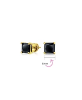 Bling Jewelry Small Cz Cubic Zirconia Square Solitaire Princess Cut Screw Back Cartilage Stud Earrings Sterling Silver 5MM