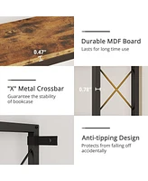 6-Tier Corner Shelf, Industrial Display Bookshelf