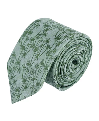 Trafalgar Men's Nohea Palm Tree Linen Blend Novelty Necktie