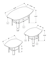 Set of 3 Wood Coffee Tables with Shelf – Functional Nesting Design