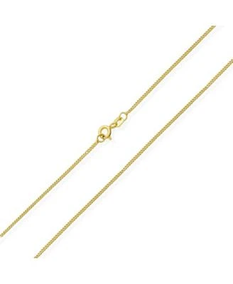 Bling Jewelry Thin 2MM Strong Simple Miami Cuban Curb Chain Necklace Yellow Gold Plated.925 Sterling Silver