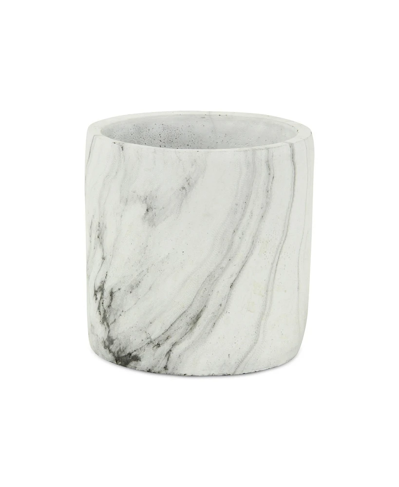 Marbleized Ceramic Round Planter – Elegant Pot for Indoor & Outdoor Gardens