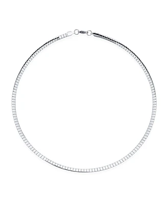 Bling Jewelry Omega Cubetto Chain Snake Flat Choker Necklace Two Tone Gold Plate Stainless Steel