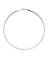 Bling Jewelry Omega Cubetto Chain Snake Flat Choker Necklace Two Tone Gold Plate Stainless Steel