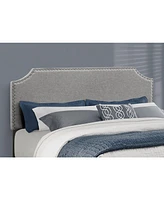 Upholstered Bed Frame with Nailhead Trim and Padded Headboard