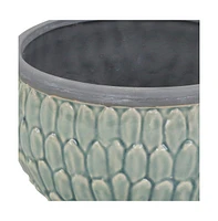 Tone-On-Tone Ceramic Round Planter – Stylish Pot for Indoor & Outdoor Plants