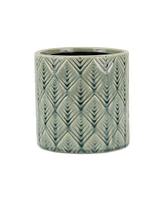Ceramic Round Planter with Geometric Pattern – Versatile Pot for Home & Garden