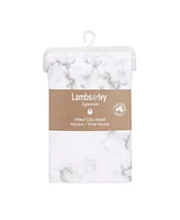 Lambs & Ivy Baby Signature Gray/White Marble Organic Cotton Fitted Crib Sheet
