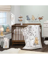 Lambs & Ivy Baby Disney Storytime Pooh 100% Cotton Fitted Crib Sheet - White