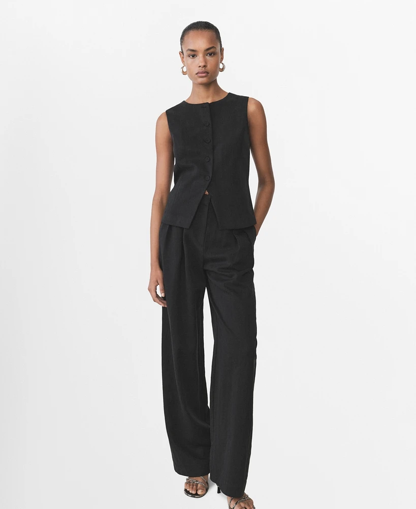 Mango Women's Lyocell Straight Suit Vest