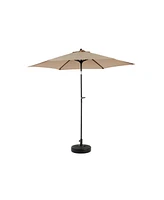 9ft Outdoor Patio Umbrella, Tilt & Crank, Khaki (Base Not Included)