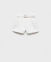 Mango Women's Rolled Hem Paper Bag Shorts