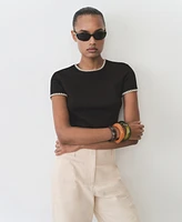 Mango Women's Cotton Straight Mid-Rise Pants