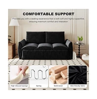70.9" Convertible Sofa Bed with Blanket and Pillows