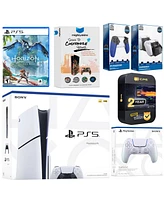 Sony Playstation 5 Slim Disc with Horizon Forbidden West, Extra Cobalt Blue Controller, Trigger Stop Kit, Charge Dock and MightySkins Decal Voucher +