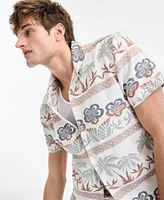 Sun Stone Mens Ace Printed Camp Shirt Drawstring Shorts Exclusively At Macys