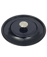 Kenmore Oak Park 5Qt Cast Iron Dutch Oven Casserole With Lid Metallic Enamel - Gunmetal Grey