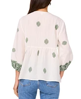 Vince Camuto Women's Tie-Neck 3/4-Sleeve Top