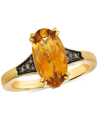 Le Vian Chocolatier Cinnamon Citrine (2-1/2 ct. t.w.) & Chocolate Diamond (1/10 ct. t.w.) Ring in 14k Yellow Gold