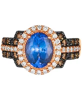 Le Vian Blueberry Tanzanite (1-5/8 ct. t.w.) & Diamond (5/8 ct. t.w.) Oval Hao Ring in 14k Rose Gold