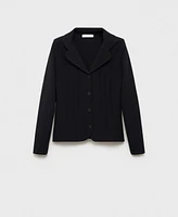 Mango Women's Lapel Collar Knit Sweater