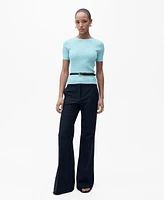 Mango Women's Ribbed Short-Sleeved Sweater