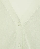 Mango Women's Semi-Transparent Cropped Knitted Cardigan Sweater