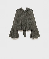 Mango Women's Ruffled Floral-Print Blouse