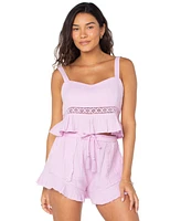 Roxy Juniors' Banzai Babe Cotton Ruffled Pull-On Shorts