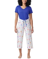Hue Women's Beach Flamingos Printed Capri Pajama Pants