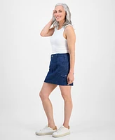Style & Co Petite Chambray Zig-Zag Mini Skirt, Exclusively at Macy's