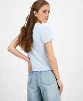 Rebellious One Juniors' Pretty Please Lettuce-Edge T-Shirt