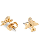 kate spade new york Gold-Tone Out of Office Airplane Stud Earrings