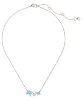 kate spade new york Silver-Tone Mama Elephant Stone Pendant Necklace, 16" + 3" extender