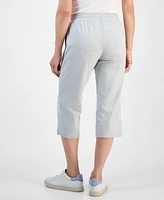 Style & Co Petite Mid Rise Drawstring-Waist Knit Capri Pants, Exclusively at Macy's
