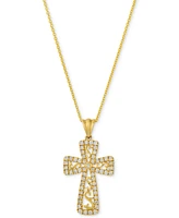 Le Vian Nude Diamond Cross Pendant Necklace (3/8 ct. t.w.) in 14k Yellow Gold, 20"
