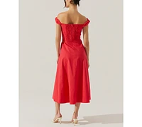 Astr the Label Women's Charelin Off-The-Shoulder Linen-Blend Midi Dress