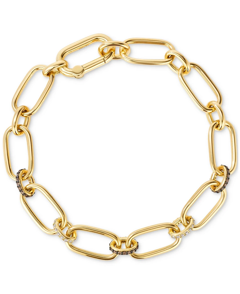 Le Vian Chocolate Diamond (1/3 ct. t.w.) & Nude Diamond (1/4 ct. t.w.) Link Bracelet in 14k Yellow Gold