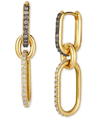 Le Vian Chocolate Diamond (1/6 ct. t.w.) & Nude Diamond (1/5 ct. t.w.) Link Earrings in 14k Yellow Gold