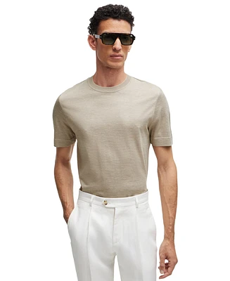 Boss by Hugo Boss Men's Stripe Detail Cotton-Silk T-Shirt