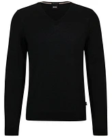 Boss by Hugo Men's Slim-Fit Merino Wool V-Neck Sweater