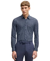 Boss by Hugo Men's Floral Print Slim Fit Dress Shirt