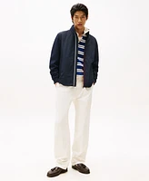Tommy Hilfiger Men's Relaxed Fit Mixed Media Harrington Jacket