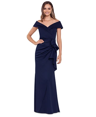 Xscape Petite Off-The-Shoulder Ruffle Gown