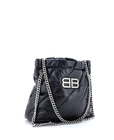 Pre-Owned Balenciaga Xs Crush Chain Tote Quilted Crushed Calfskin