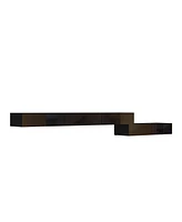 Wall-mounted Tv stand with five drawers, media console with two cabinets, entertainment center in black wood