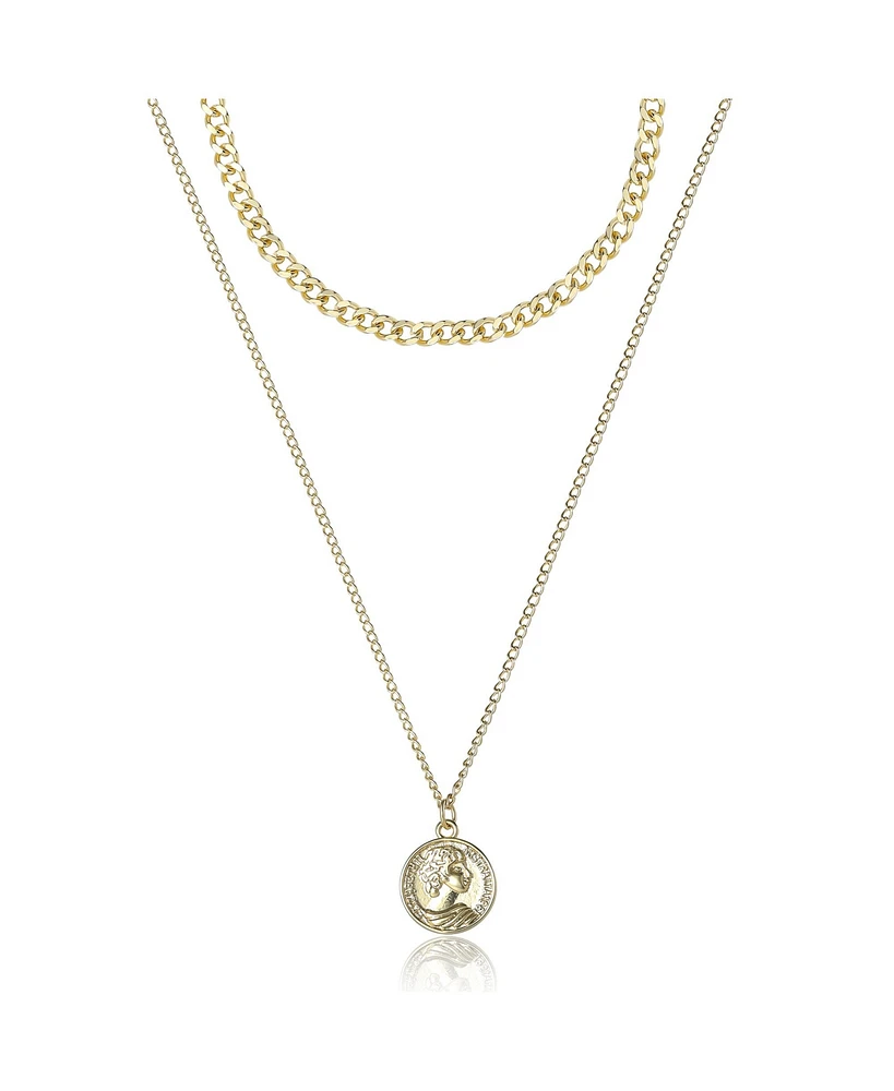 Jessica Simpson Layered Gold Pendant Necklace – Trendy Fashion Jewelry