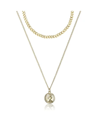 Jessica Simpson Layered Gold Pendant Necklace – Trendy Fashion Jewelry