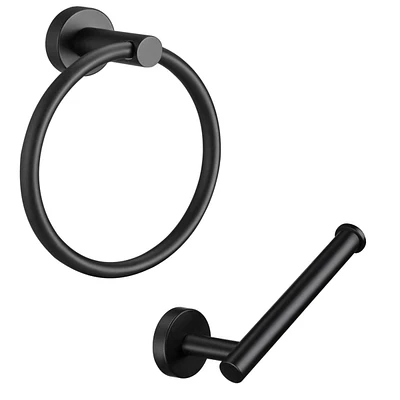 Wall-Mount Towel Ring & Toilet Paper Holder – Stainless Steel Design